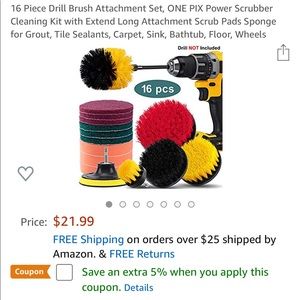 16 Piece Drill Brush Attachment Set